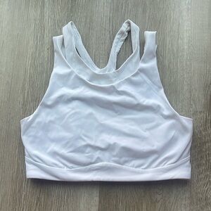 Lululemon White Ribbed Double Sports Bra